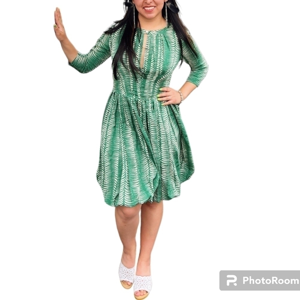TRACY REESE Dress Green Fit & Flare Anthropologi size 4